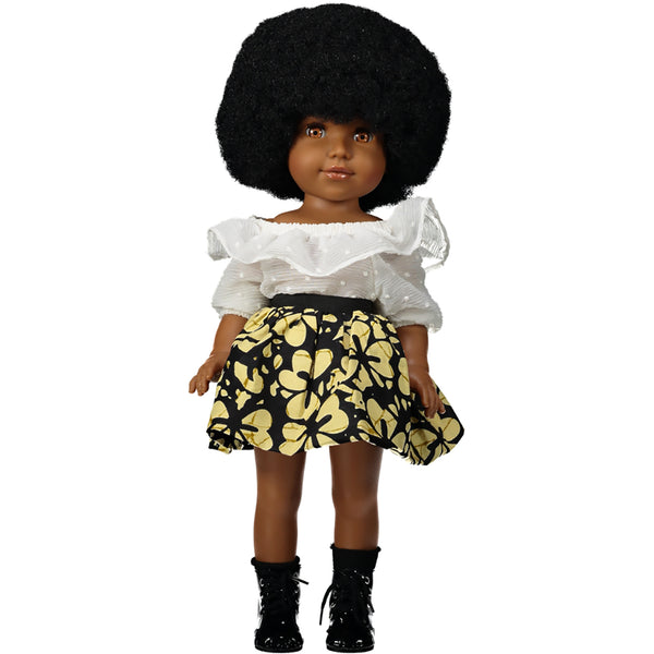 Imany/ poupée noire aux cheveux noires crépus  marque Urbidolls - URBIDOLLS